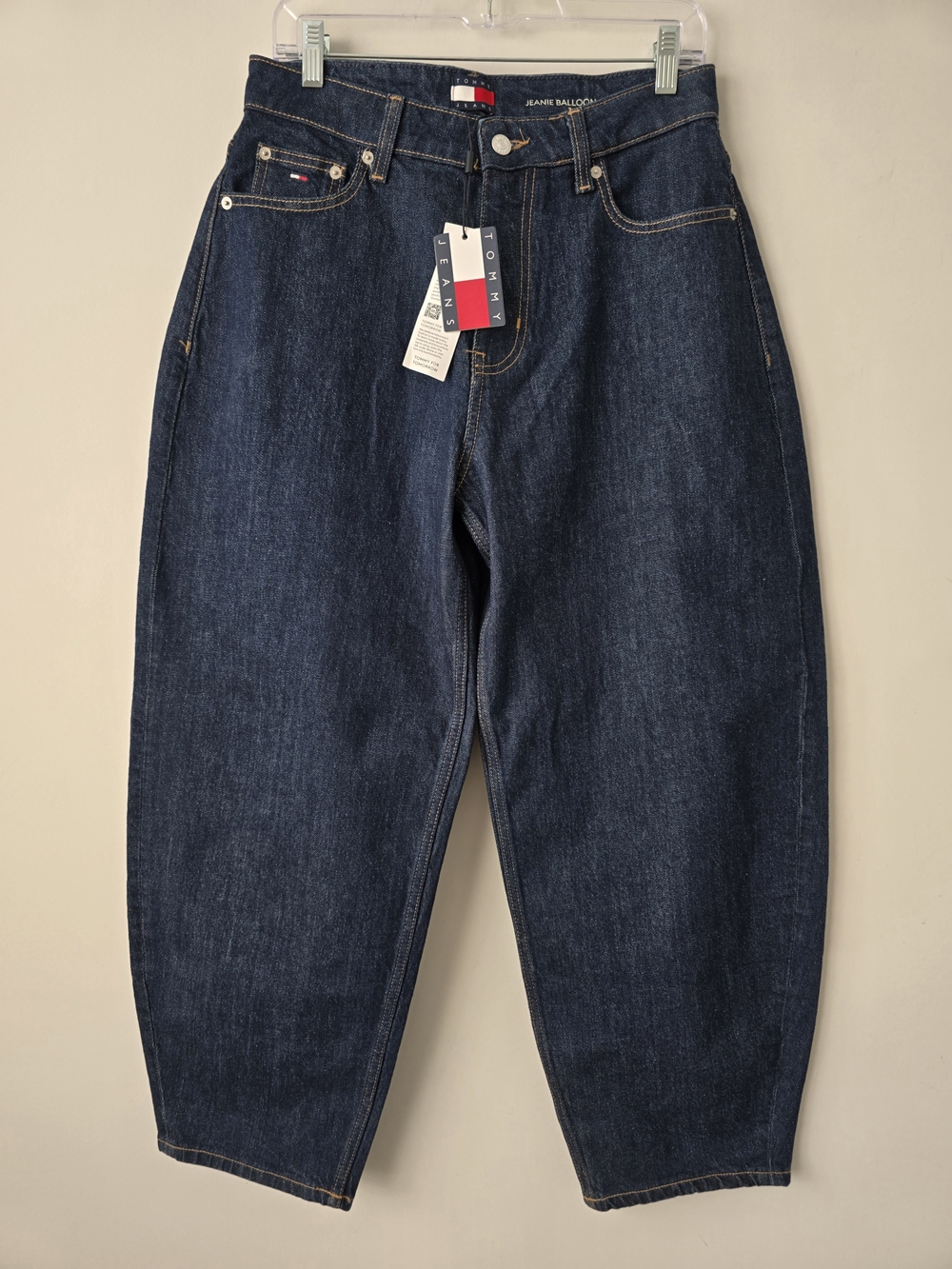 Tommy Hilfiger Balloon Barrel Leg Jeans 30 Dark Wash NWT